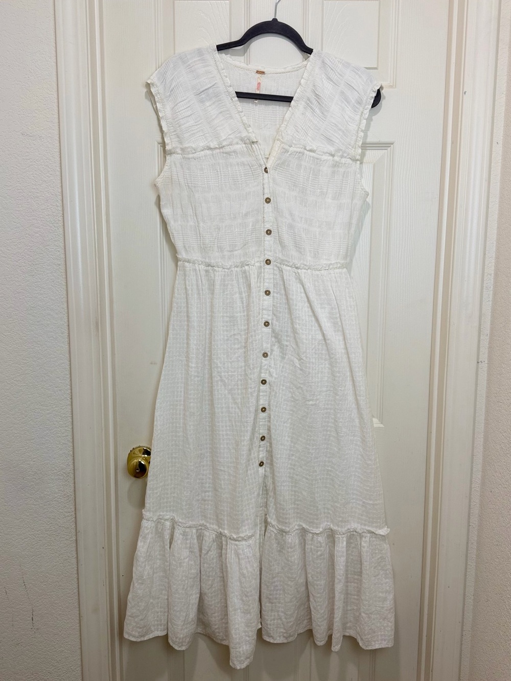 Free People Ethereal cottage Desert Dazed Midi dress maxi top ivory sz M - Picture 4 of 8